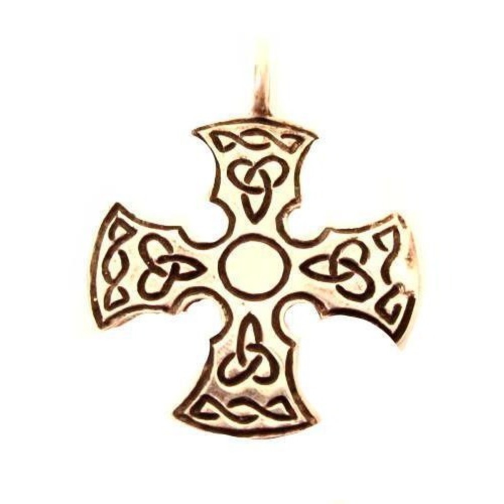 Vintage‎ Black Enamel Sterling Silver Celtic Knot Cross Necklace Pendant*925